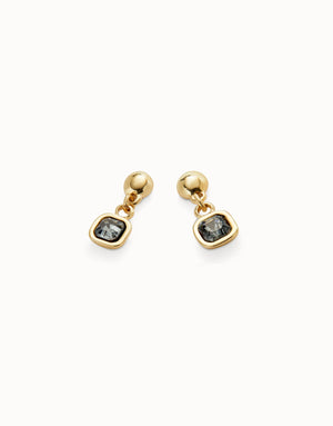 Uno De 50 Ser Expresiva Exc Gold Grey CZ Drop Earrings