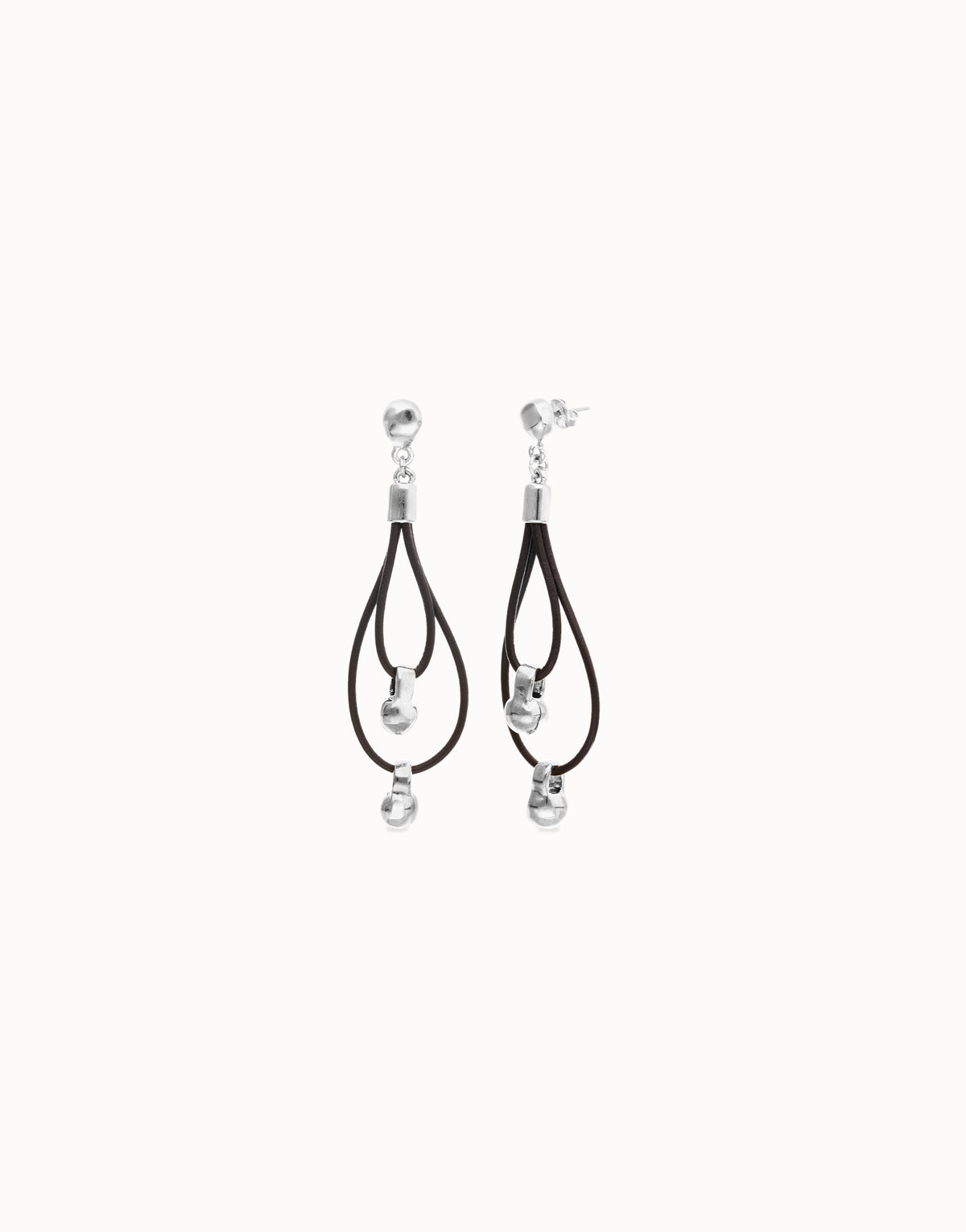 Uno De 50 Gravedad 2 Loop Silver Earrings