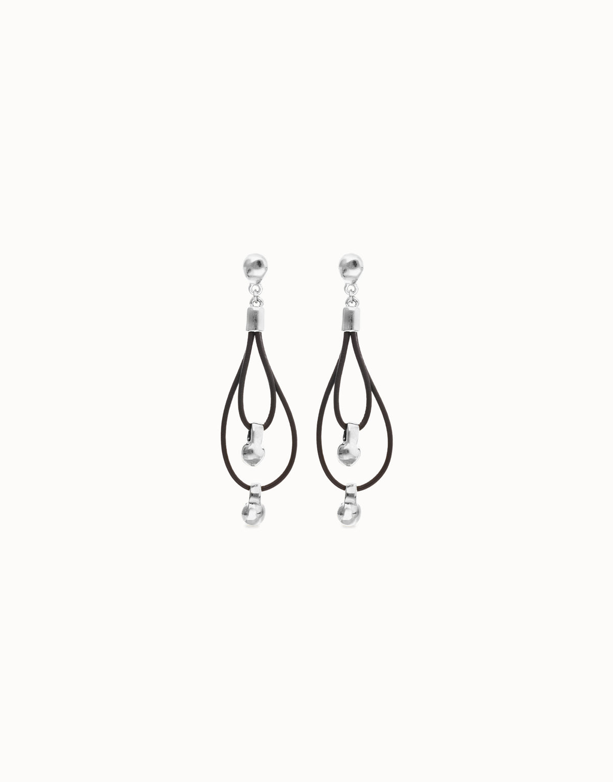 Uno De 50 Gravedad 2 Loop Silver Earrings