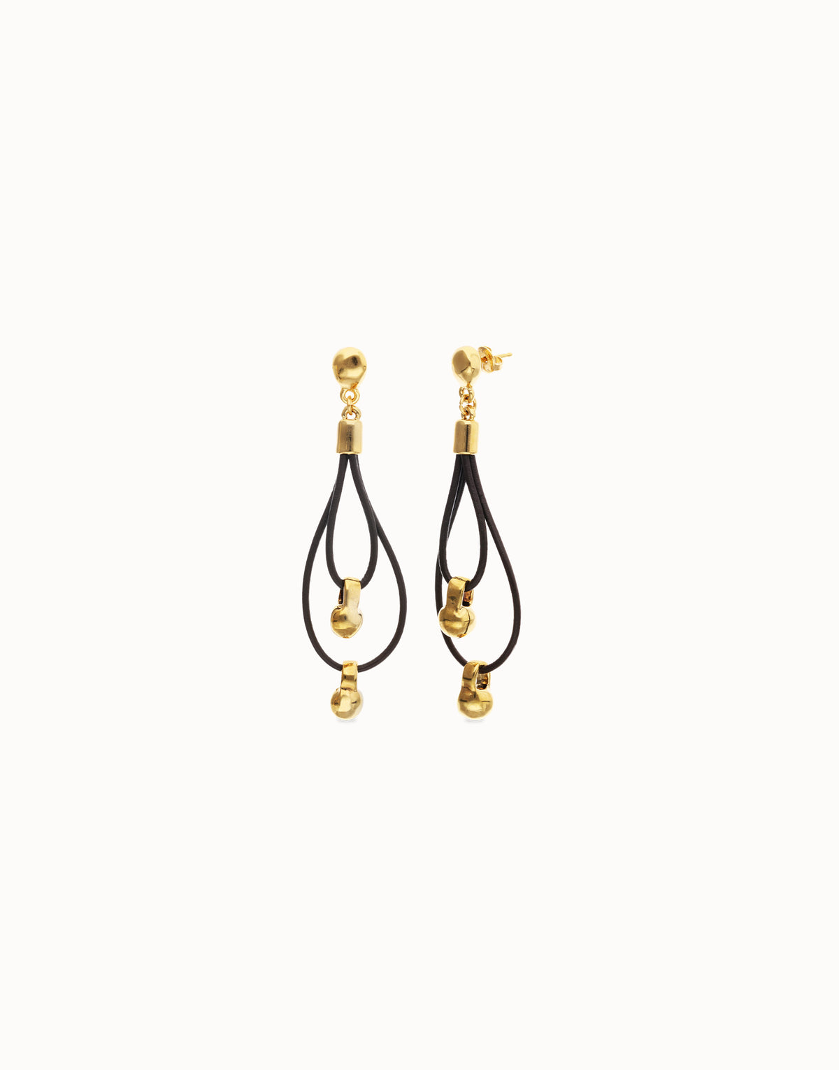 Uno De 50 Gravedad 2 Loop Gold Earrings