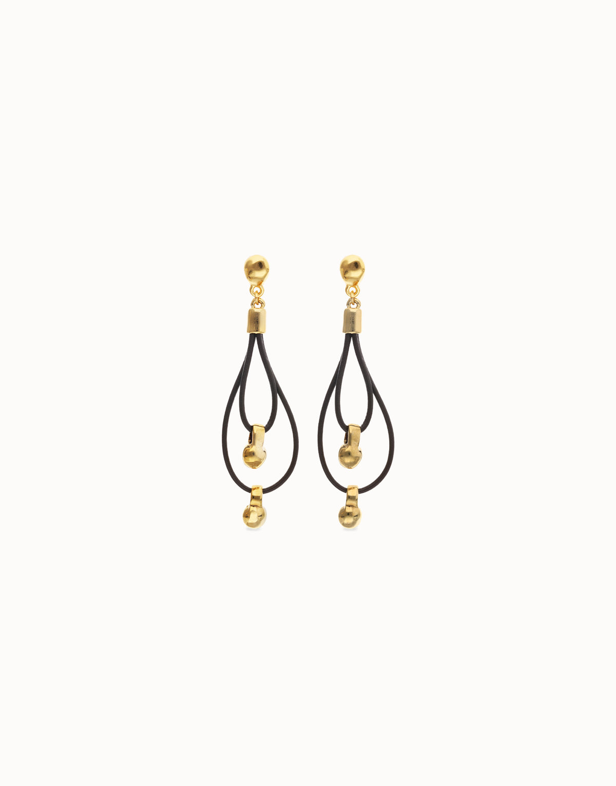 Uno De 50 Gravedad 2 Loop Gold Earrings