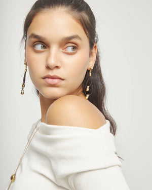 Uno De 50 Gravedad 2 Loop Gold Earrings