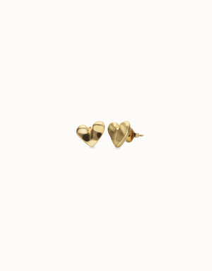 Uno De 50 Palpito Gold Heart Earrings