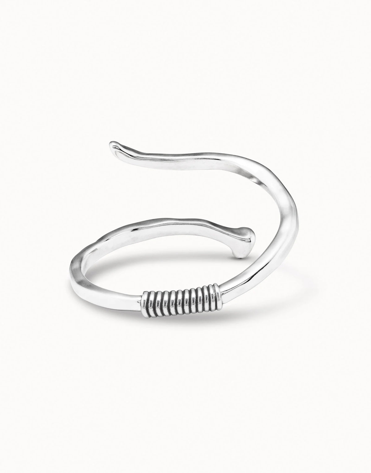 UNODE50 Silver Bangle Bracelet with a Spiral-Shaped Nail