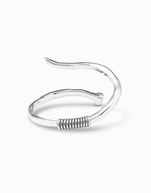 UNODE50 Silver Bangle Bracelet with a Spiral-Shaped Nail