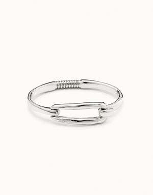 UNODE50 Silver Bangle bracelet with buckle