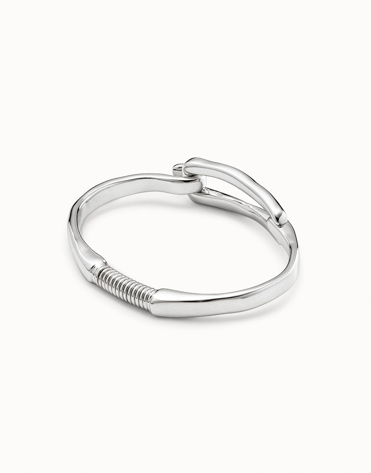 UNODE50 Silver Bangle Bracelet with Buckle