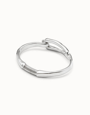 UNODE50 Silver Bangle Bracelet with Buckle