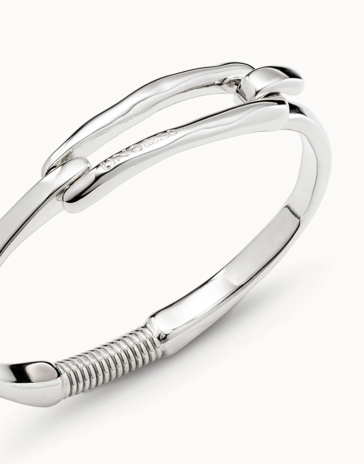 UNODE50 Silver Bangle Bracelet with Buckle