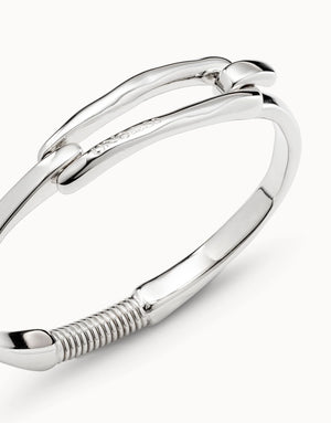 UNODE50 Silver Bangle Bracelet with Buckle