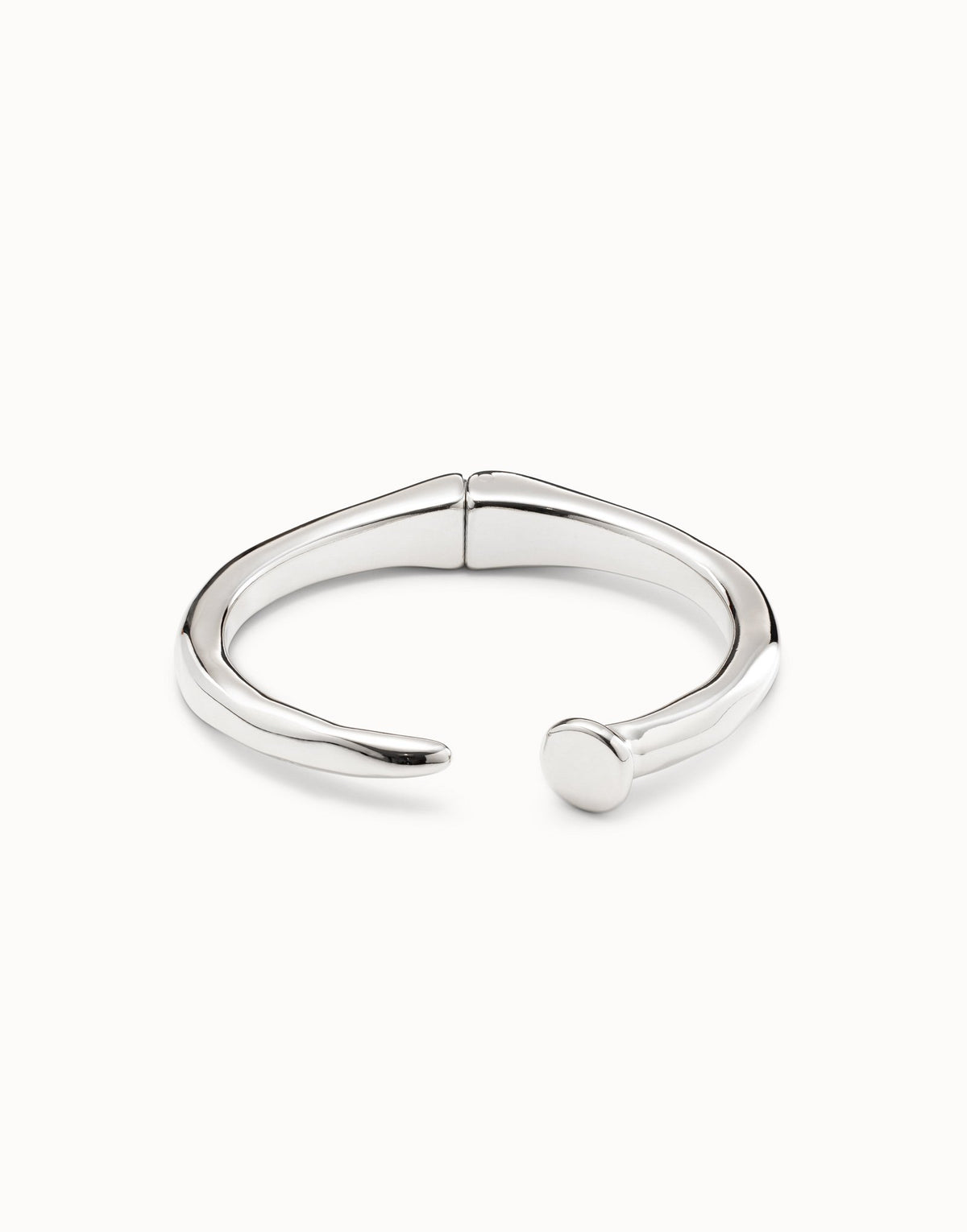 UNODE50 Silver Nail Shaped Bangle Bracelet