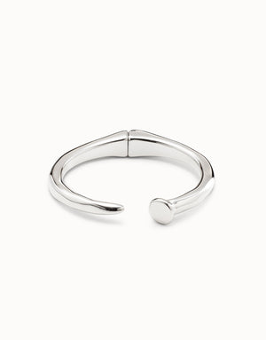 UNODE50 Silver Nail Shaped Bangle Bracelet