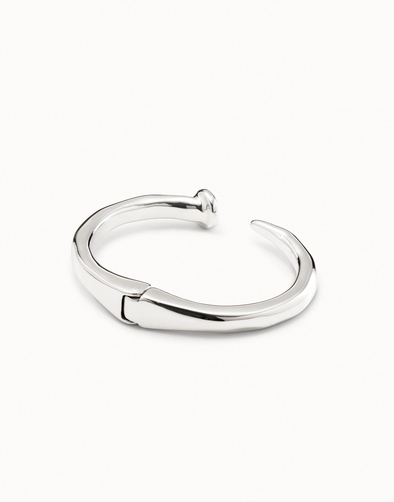 UNODE50 Silver Nail Shaped Bangle Bracelet