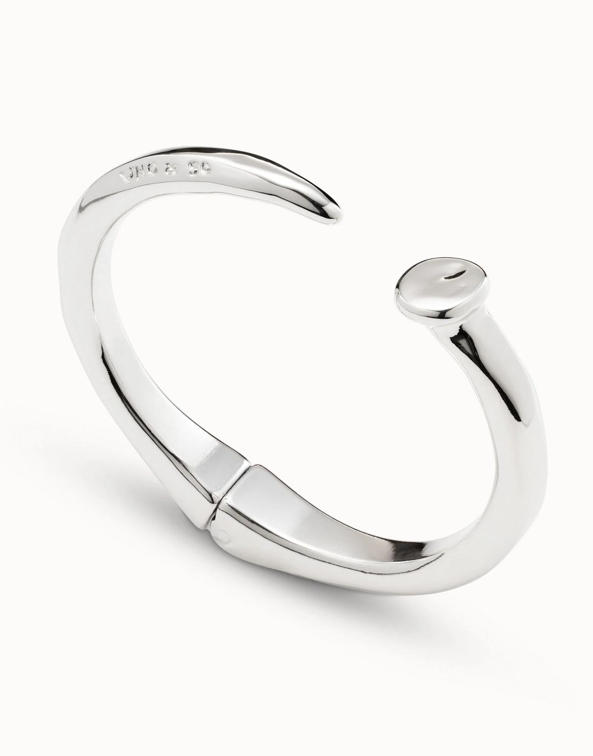 UNODE50 Silver Nail Shaped Bangle Bracelet