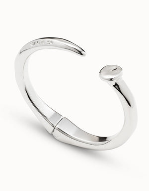 UNODE50 Silver Nail Shaped Bangle Bracelet