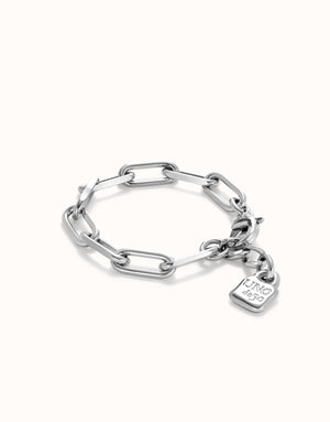 Uno De 50 Paper Clip Link Bracelet with Padlock