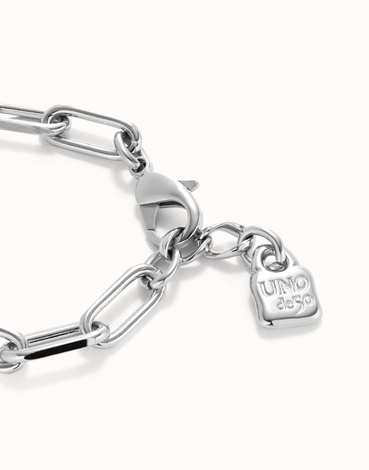 Uno De 50 Paper Clip Link Bracelet with Padlock