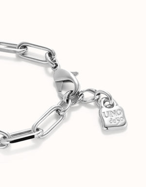 Uno De 50 Paper Clip Link Bracelet with Padlock