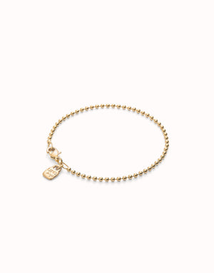 UNODE50 Gold Beaded chain charm bracelet