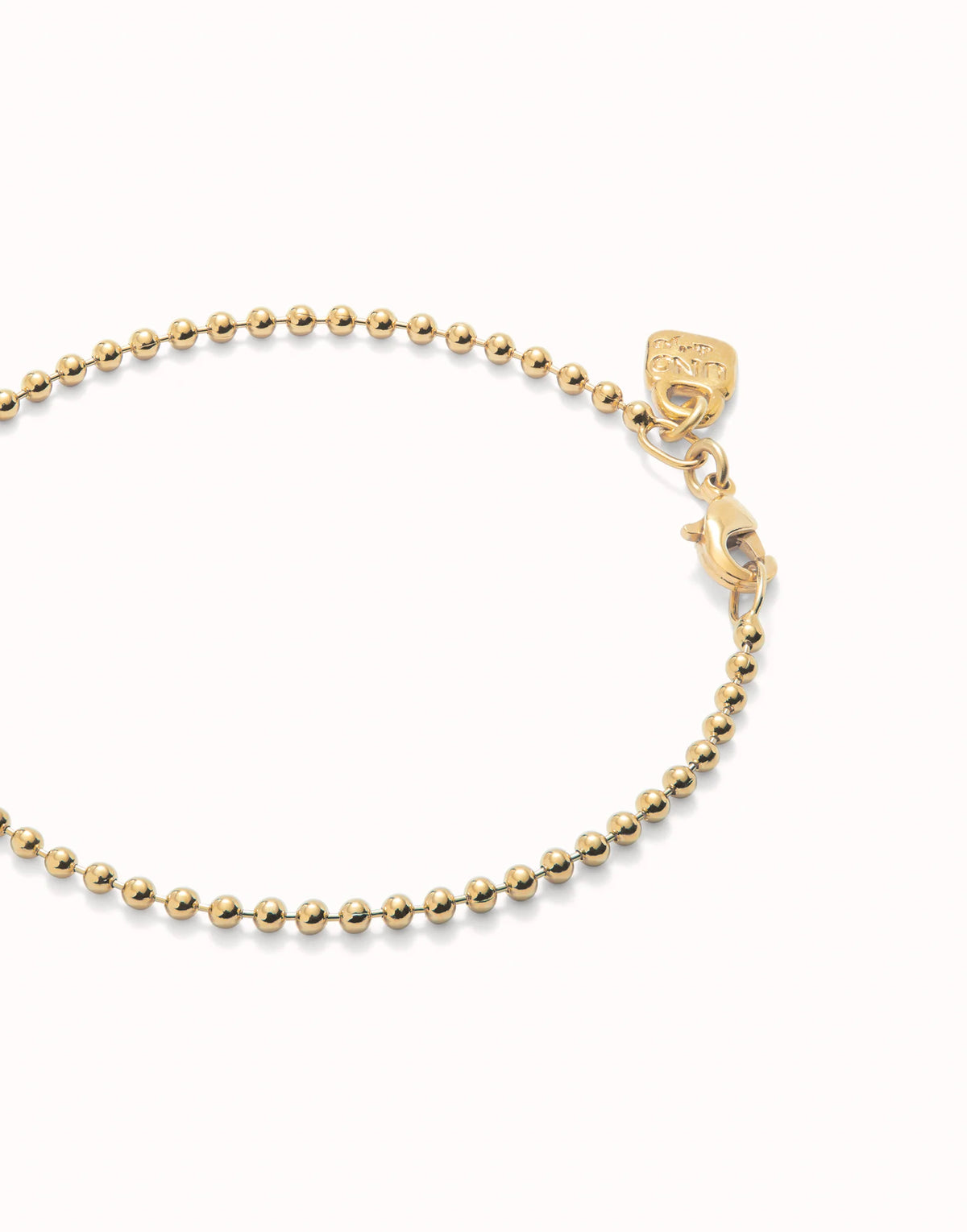UNODE50 Gold Beaded chain charm bracelet