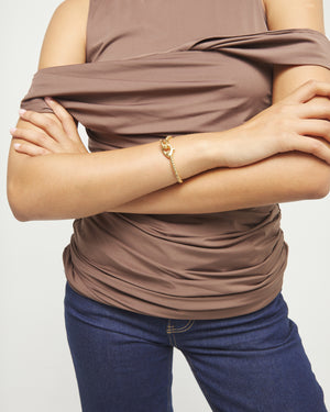 Uno De 50 Ser Inseparable Beaded Gold Bracelet