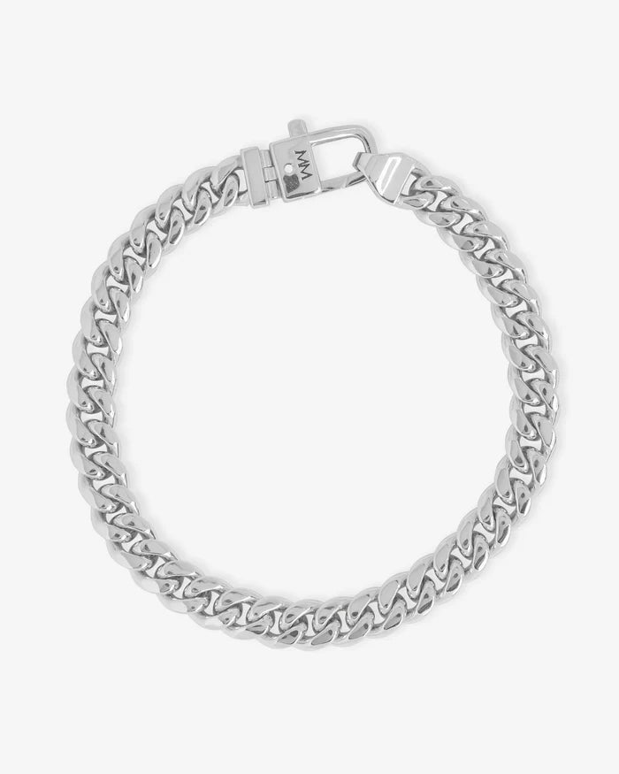 Melinda Maria Pavé Julian Cuban Silver Chain Bracelet