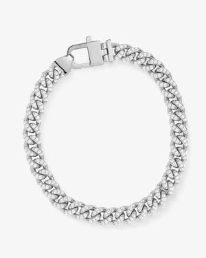 Melinda Maria Pavé Julian Cuban Silver Chain Bracelet 