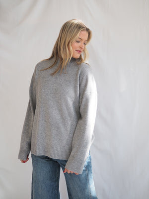 Cashmere Wool Relaxed Turtleneck Sweater