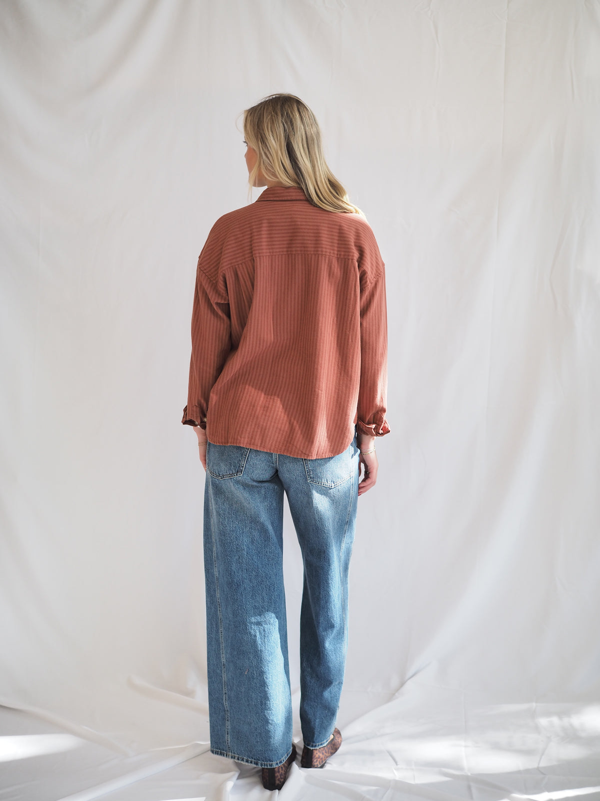 Vermont Button Down Rust Stripe Shirt