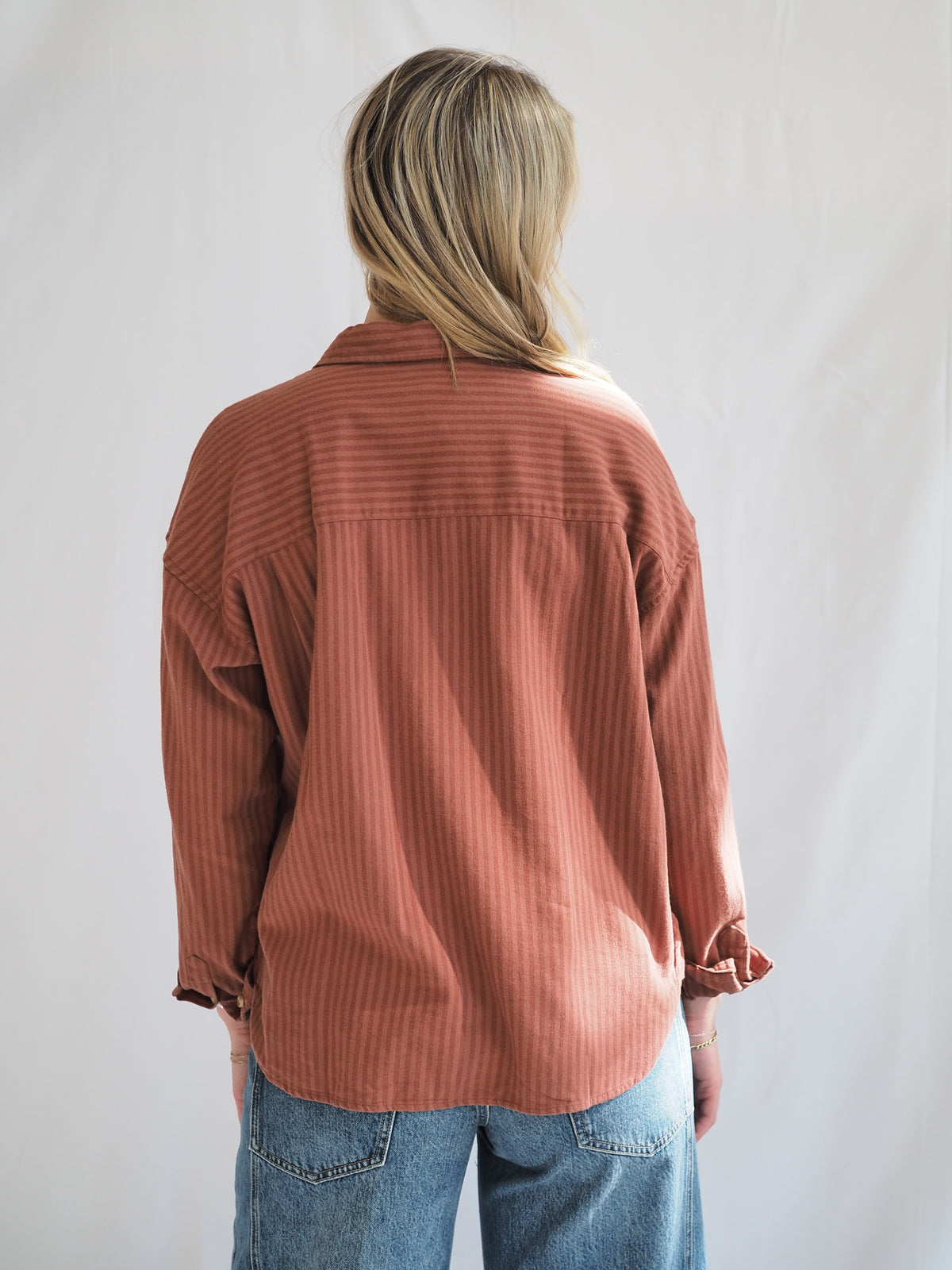 Vermont Button Down Rust Stripe Shirt