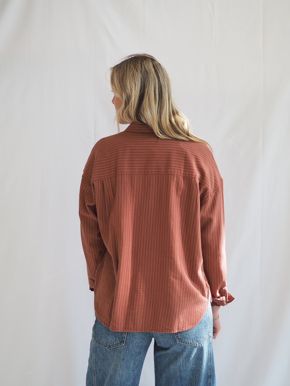 Vermont Button Down Rust Stripe Shirt