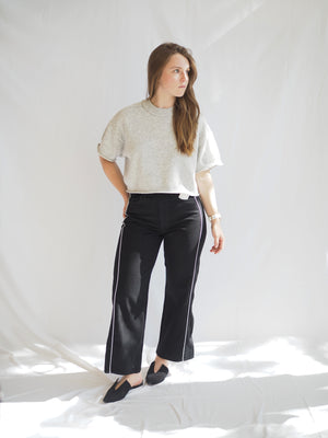 Riom Short Sleeve Grey Sweater Top