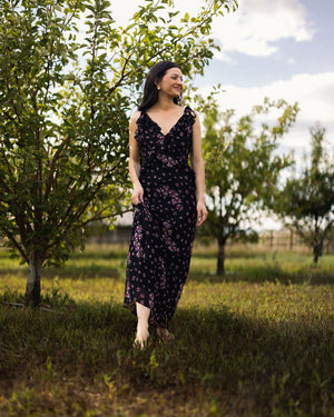 Steve Madden ADALINA Black Floral DRESS