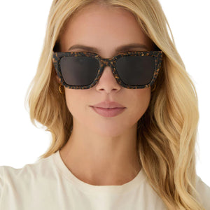 DIFF Sunglasses Amara Glitter Tortoise Brown Gradient Polarized