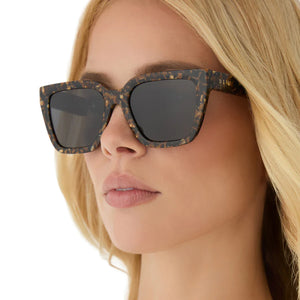 DIFF Sunglasses Amara Glitter Tortoise Brown Gradient Polarized