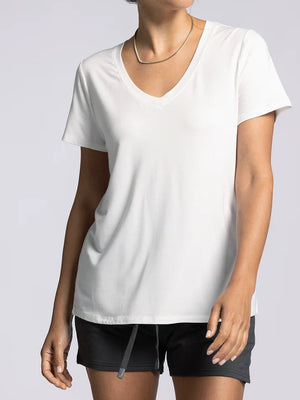 Tatiana V-neck Tee in White