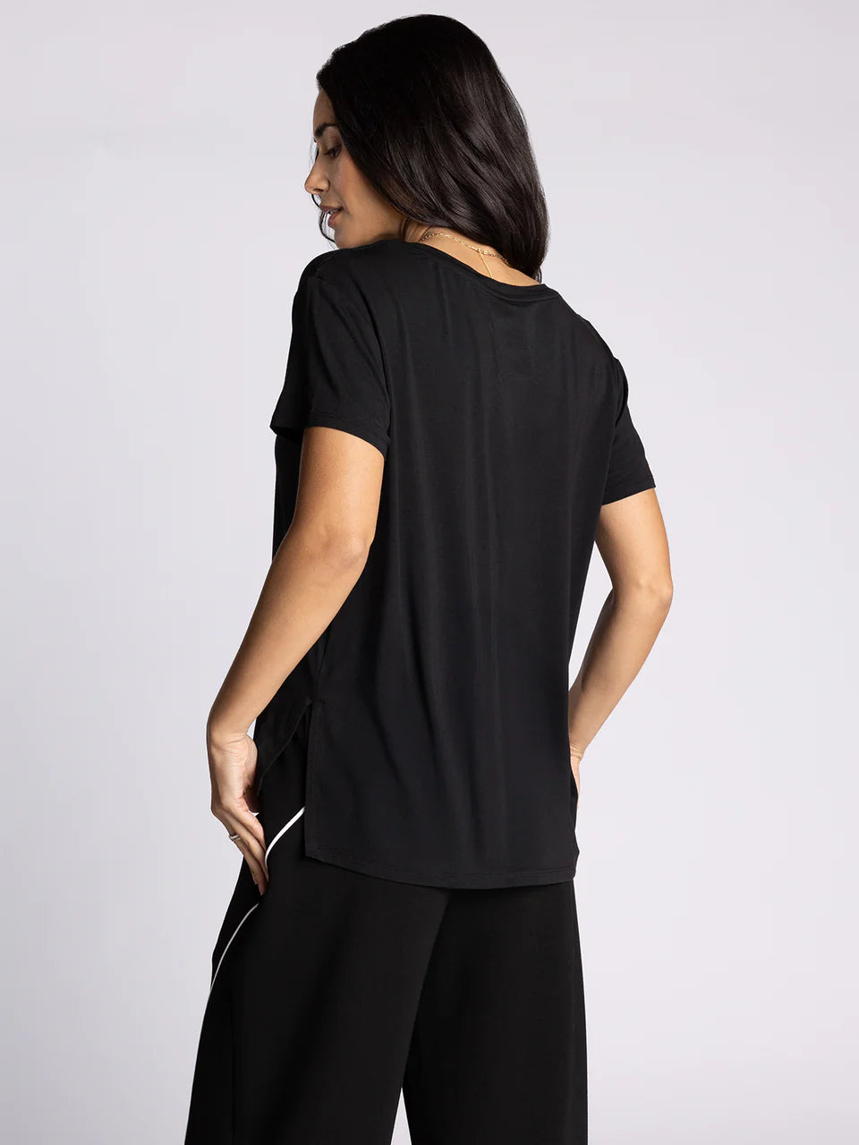 Ananya V-Neck Tee in Black