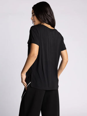 Ananya V-Neck Tee in Black