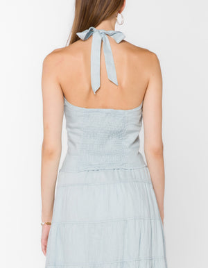 Reiko Halter Top in Corydalis Blue