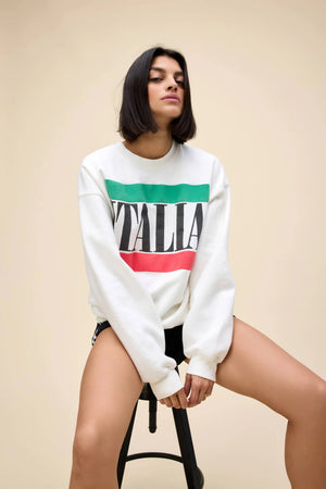 Daydreamer Italia Bf Vintage White Crew