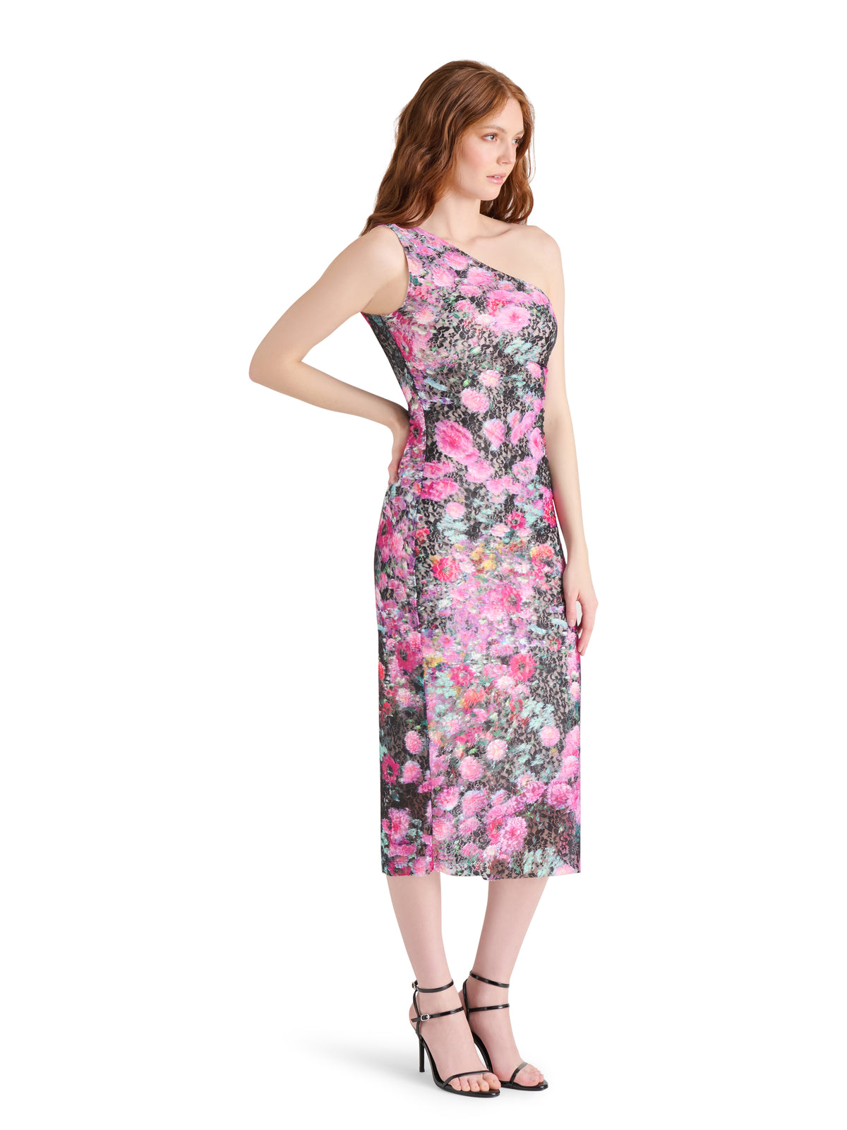 Steve Madden Sacha Floral One Shoulder Dress