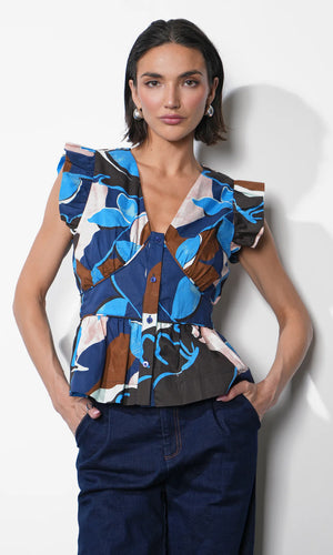 Greylin Sarina Poplin Printed Top