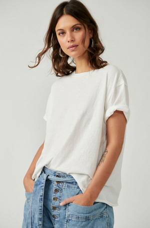 FREE PEOPLE NINA TEE in IVORY