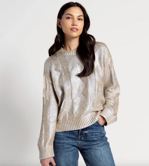 Pistola Everly Cable Gold Gilded Castle Metallic Sweater