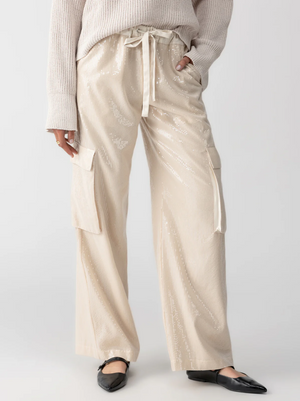 Sanctuary Pull-on Sequin Cargo Almond Pant