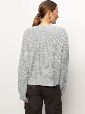 Sanctuary Fuzzy Volume Sleeve Heather Grey Sweater