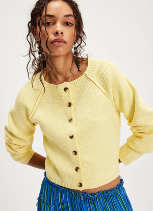 Free People Sydney Shrunken Cardi in Sunshine Time