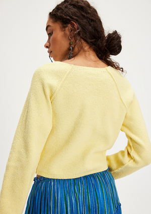 Free People Sydney Shrunken Cardi in Sunshine Time