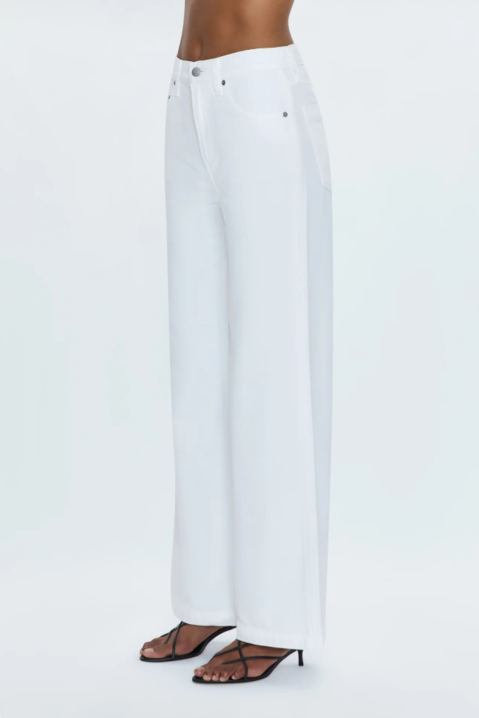 Pistola Jaydn Low Slung Palazzo Jean in Vivid White