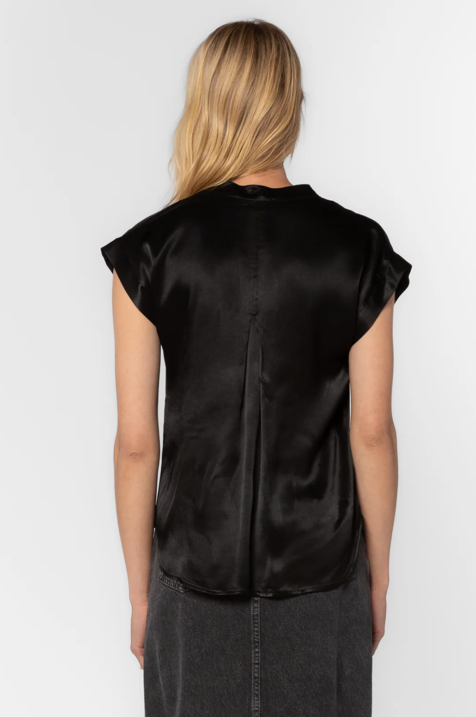 Huxley Black Satin Blouse